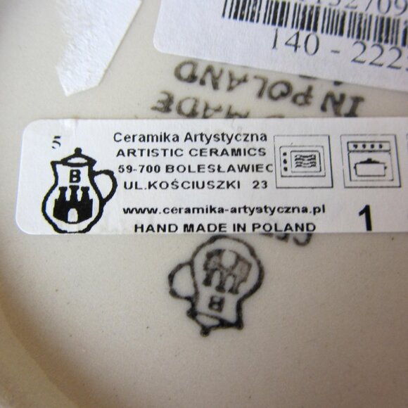 trinket dish jar with lid handmade Poland NWT floral ceramic (W5590) - Picture 9 of 10